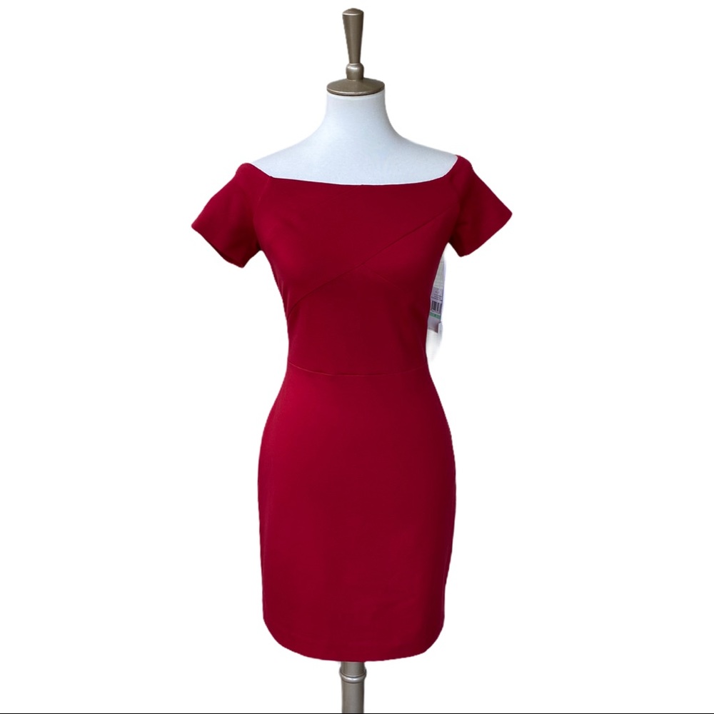1. State Red Off Shoulder Party Cocktail Dress 8 M